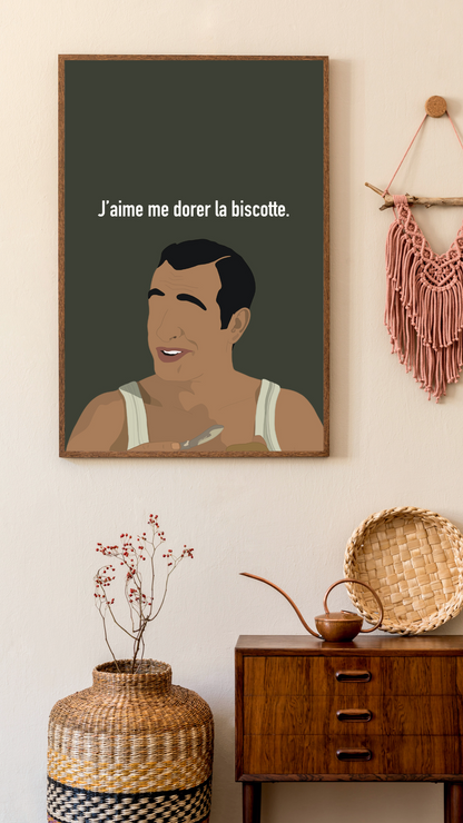 Affiche OSS 117 "J'aime me dorer la biscotte"